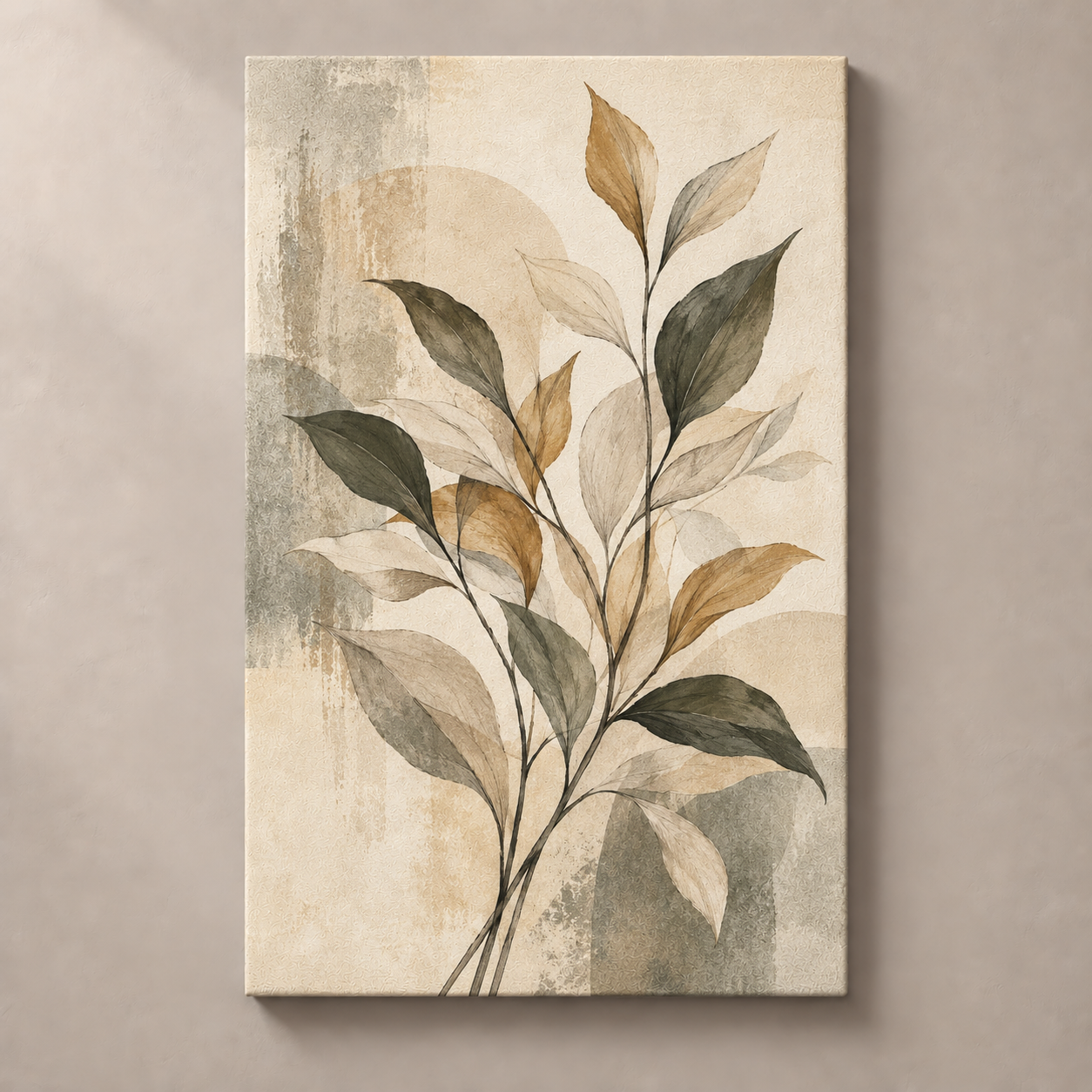 Serene Botanical Lines - vertical canvas product view