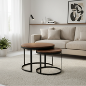Handgemaakte ambachtelijke ronde salontafelset in premium design