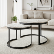 Handgemaakte ambachtelijke ronde salontafelset in premium design