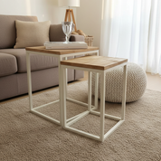 Handgemaakte luxe bijzettafelset met eersteklas natuurlijk design