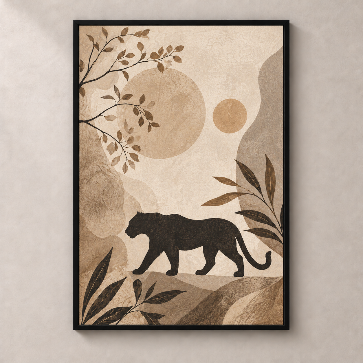 Silent Tiger - Poster standalone mockup with black frame
