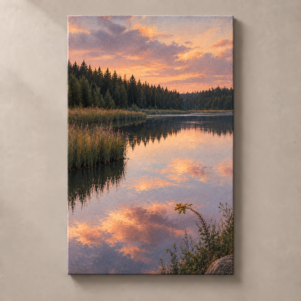 Stillwater Pines verticaal canvas standalone mockup
