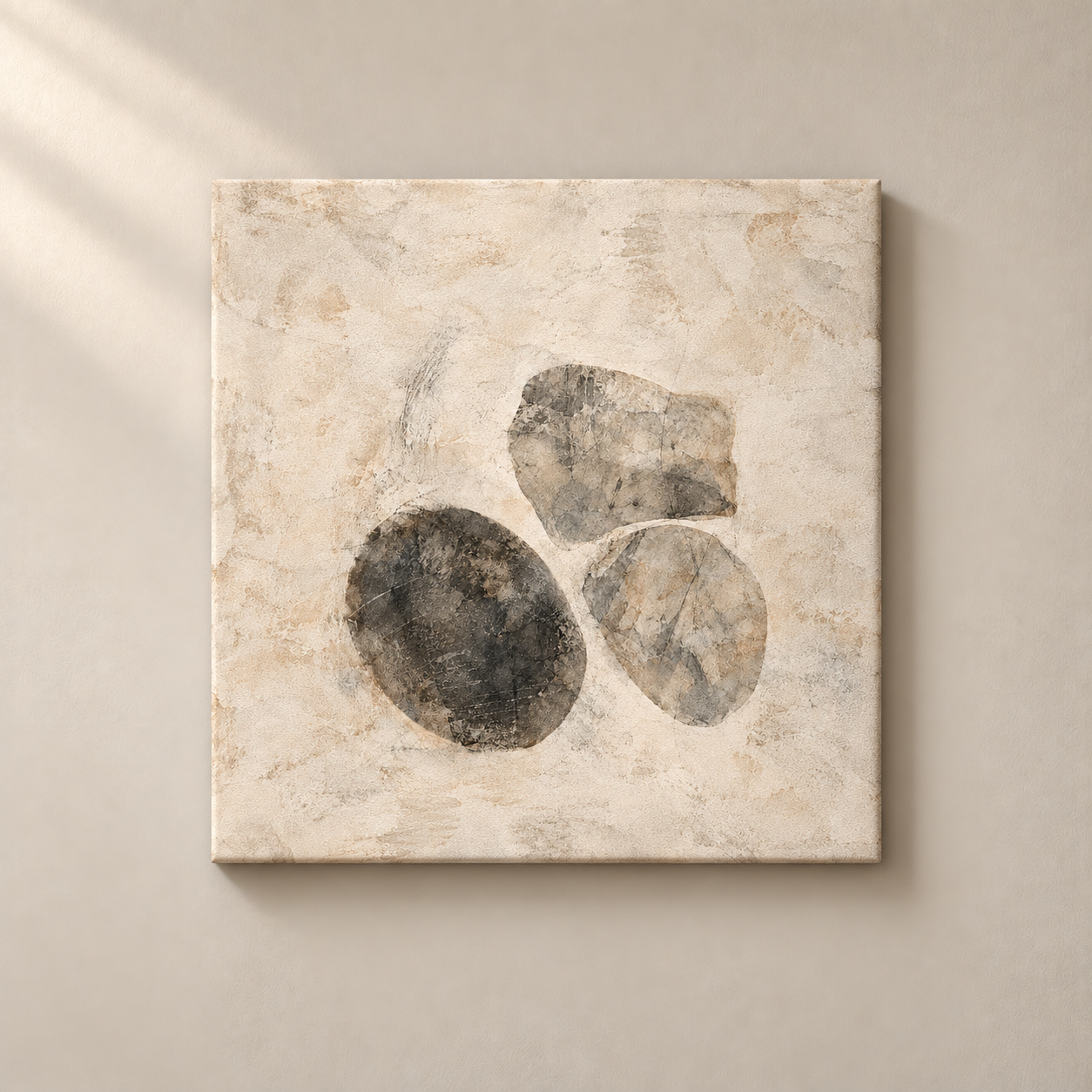 Stone Balance frameless square canvas
