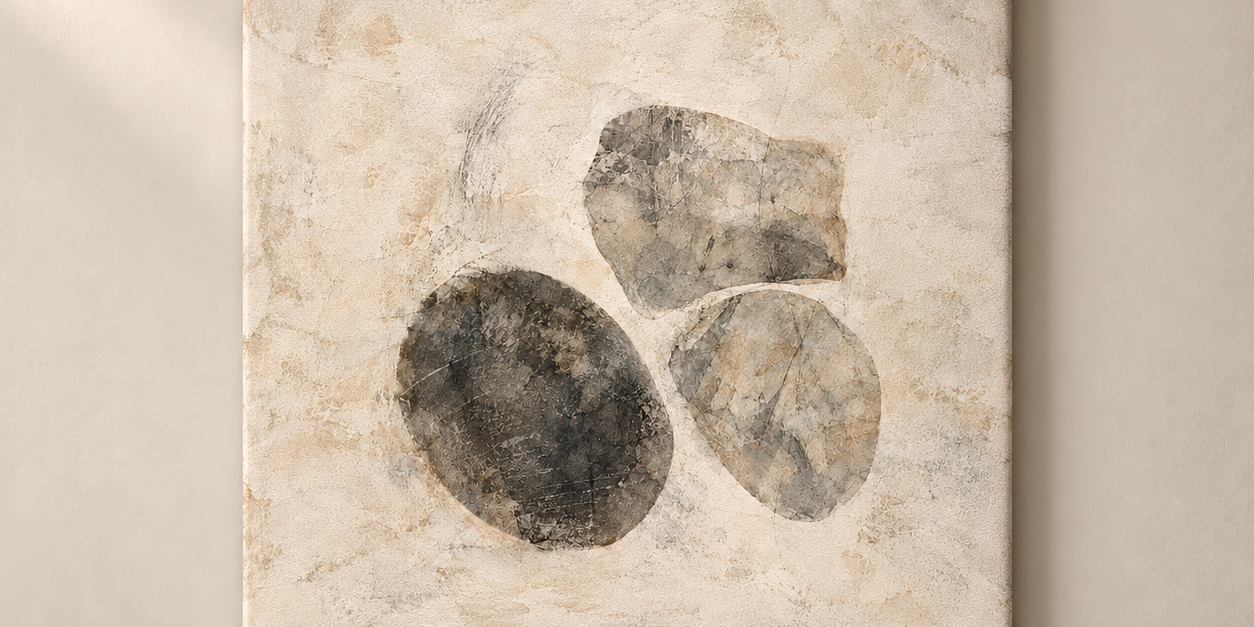 Stone Balance frameless square canvas
