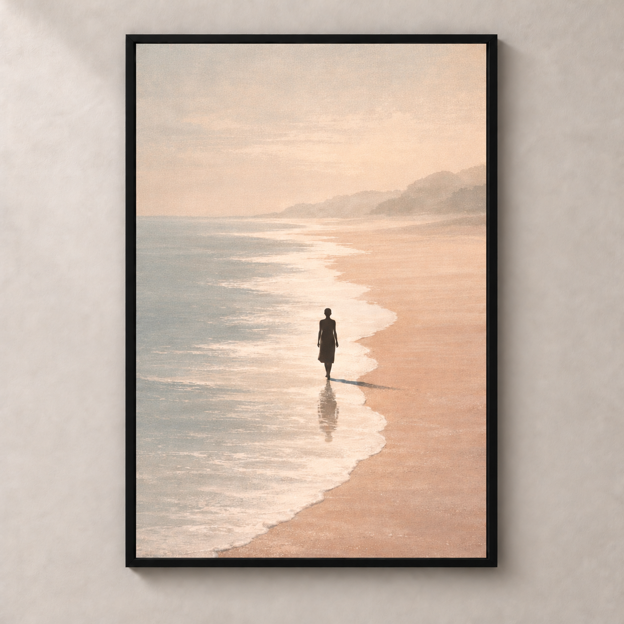 Sunset Solitude - Poster standalone mockup with black frame