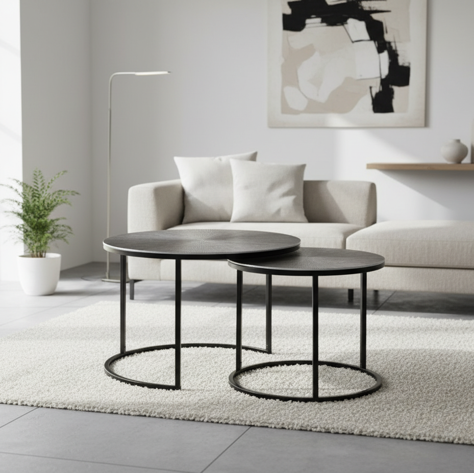 Handgemaakte luxe salontafelset in tijdloos design