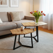Tijdloze luxe handgemaakte salontafelset met ambachtelijk design