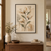 Three Soft Blooms - vertical poster in a home interior