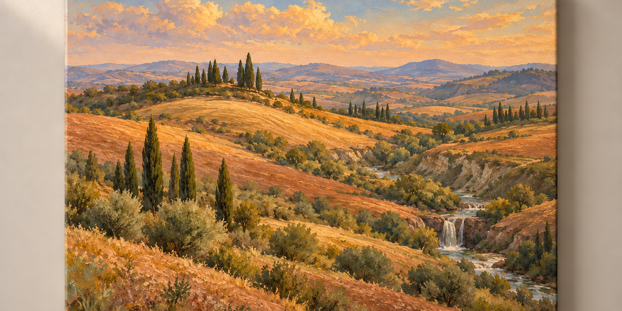 Tuscan Earth Layers horizontal canvas standalone