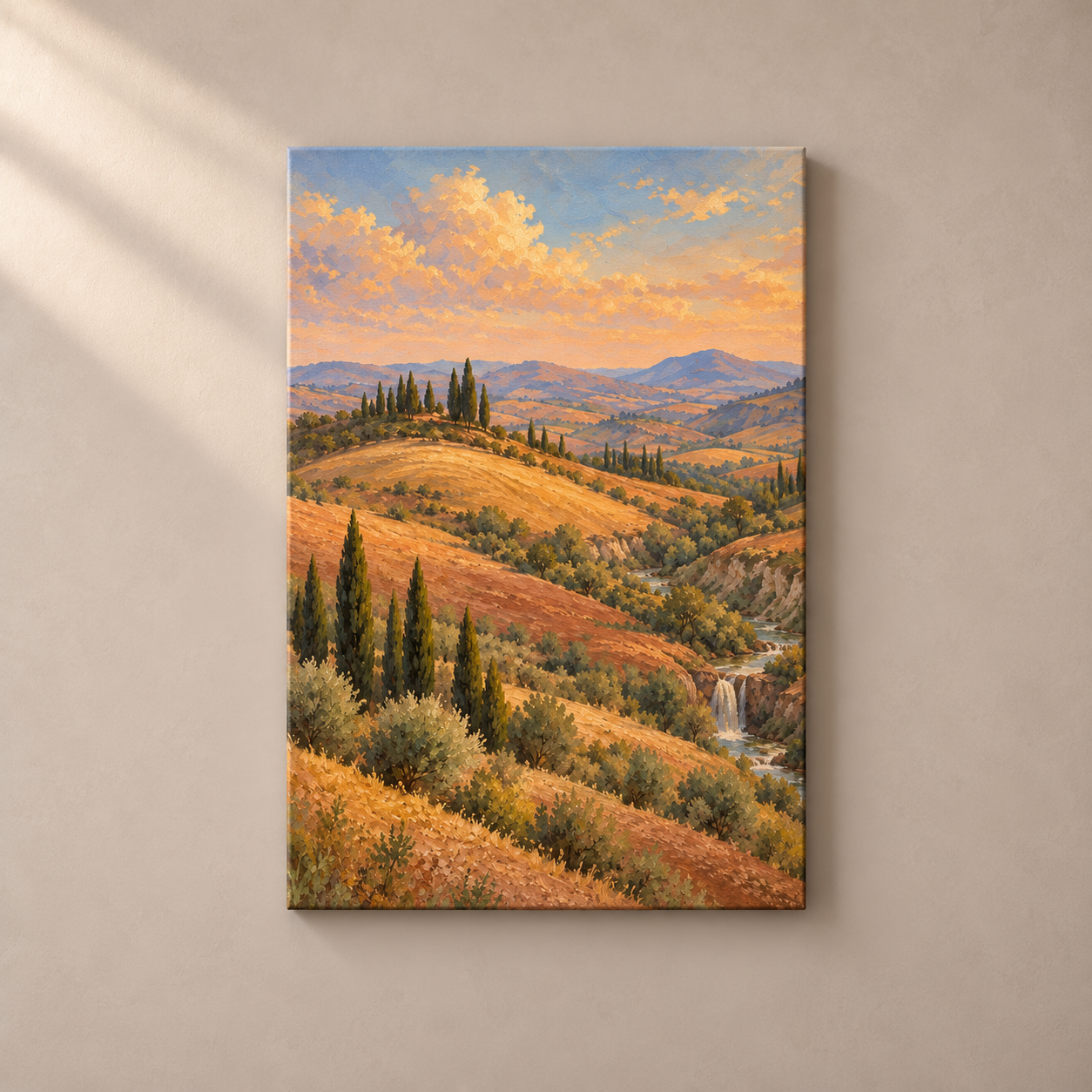 Tuscan Earth Layers vertical canvas standalone